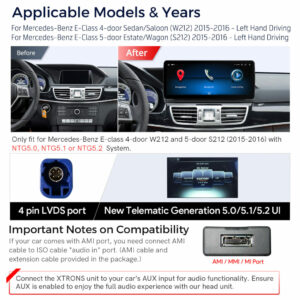 Alternative view of 12,3 Zoll Octa Core 4 + 64 GB Global 4G LTE Android Autoradio Multimedia-Player mit vollständig laminiertem Bildschirm für Mercedes-Benz E-Klasse W212 / S212