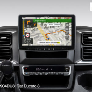 Alpine INE-F904DU8 Navigationssystem mit 9-Zoll Touchscreen für Ducato 8, 1-DIN-Einbaugehäuse, DAB+, Apple CarPlay und Android Auto Unterstützung