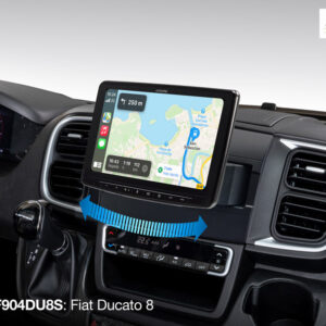 Alpine INE-F904DU8S Schwenkbares Navigationssystem mit 9-Zoll Touchscreen für Ducato 8, 1-DIN-Einbaugehäuse, DAB+, Apple CarPlay und Android Auto
