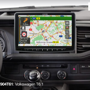 Alpine INE-F904T61 Navigationssystem für VW T6.1 mit 9-Zoll-Touchscreen 1-DIN-Einbaugehäuse, DAB+, Apple CarPlay und Android Auto Unterstützung von 11.2019 bis 2022