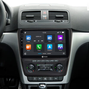 D9-151 Premium Flex 160 GB Android Autoradio für Skoda Yeti mit 4 x 100W Class-D Verstärker, 10,1 Zoll Display (hochauflösend), Inkl. Head-up-Display, Apple CarPlay und Android Auto