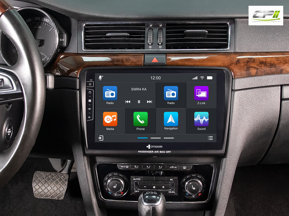 D9-70 Premium Flex 160 GB Android Autoradio für Skoda Superb mit 4 x 100W Class-D Verstärker, 10,1 Zoll Display (hochauflösend), Inkl. Head-up-Display, Apple CarPlay und Android Auto