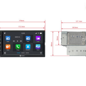 Alternative view of D9-7005 Premium Flex 160 GB 7-Zoll Universal Dopple Din Android Autoradio mit 4 x 100W Class-D Verstärker, Inkl. Head-up-Display, Apple CarPlay und Android Auto