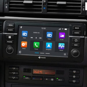 D9-E46 Premium Flex 160 GB Autoradio für BMW 3er E46 mit 4 x 100W Class-D Verstärker, 7 Zoll Display (hochauflösend), Inkl. Head-up-Display, Apple CarPlay und Android Auto