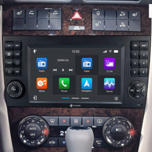 D9-MBC Premium Flex 160 GB Android Autoradio für Mercedes C-Klasse mit 4 x 100W Class-D Verstärker, 7 Zoll Display (hochauflösend), Inkl. Head-up-Display, Apple CarPlay und Android Auto