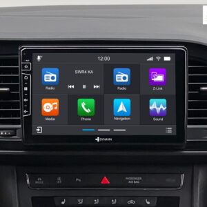 D9-SLN Premium Flex 160 GB Navigationssystem für Seat Leon III mit 4 x 100W Class-D Verstärker, 9 Zoll Display (hochauflösend), Inkl. Head-up-Display, Apple CarPlay und Android Auto