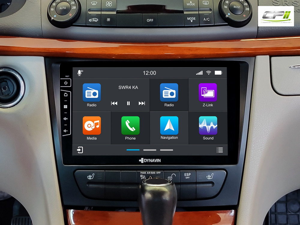 D9-W211 Premium 192 GB Android Autoradio für Mercedes E-Klasse mit 4 x 100W Class-D Verstärker, 9 Zoll Display (hochauflösend), Inkl. Head-up-Display, Apple CarPlay und Android Auto