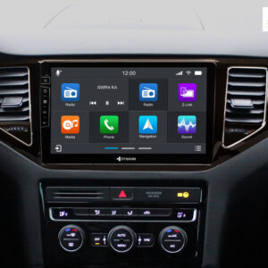 D9-135B Premium Flex 160 GB Android Autoradio für VW Golf Sportsvan mit 4 x 100W Class-D Verstärker, 10,1 Zoll Display (hochauflösend), Inkl. Head-up-Display, Apple CarPlay und Android Auto
