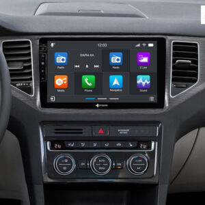 D9-135S Premium Flex 160 GB Android Autoradio für VW Golf Sportsvan mit 4 x 100W Class-D Verstärker, 10,1 Zoll Display (hochauflösend), Inkl. Head-up-Display, Apple CarPlay und Android Auto
