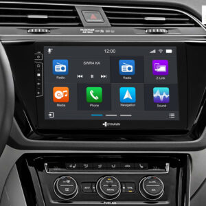 D9-40 Premium Flex 160 GB Android Autoradio für VW Touran mit 4 x 100W Class-D Verstärker, 10,1 Zoll Display (hochauflösend), Inkl. Head-up-Display, Apple CarPlay und Android Auto
