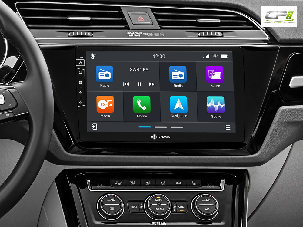 D9-40 Premium Flex Android Autoradio für VW Touran mit 4 x 100W Class-D Verstärker, 10,1 Zoll Display (hochauflösend), Inkl. Head-up-Display, Apple CarPlay und Android Auto