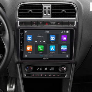 D9-69H Premium Flex 160 GB Android Autoradio für VW Polo mit 4 x 100W Class-D Verstärker, 9 Zoll Display (hochauflösend), Inkl. Head-up-Display, Apple CarPlay und Android Auto