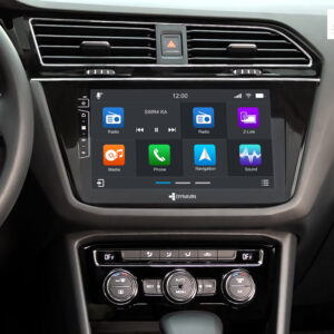 D9-82 Premium Flex 160 GB Android Autoradio für VW Tiguan mit 4 x 100W Class-D Verstärker, 10,1 Zoll Display (hochauflösend), Inkl. Head-up-Display, Apple CarPlay und Android Auto