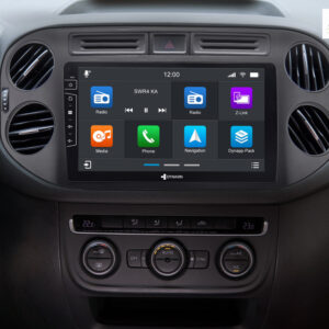 D9-83B Premium Flex Android Autoradio für VW Tiguan 2007-2017 | Golf 5 mit 4 x 100W Class-D Verstärker, 9 Zoll Display (hochauflösend), Inkl. Head-up-Display, Apple CarPlay und Android Auto