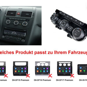 Alternative view of D9-DF14 Premium 192 GB Android Autoradio für VW Touran mit 4 x 100W Class-D Verstärker, 10,1 Zoll Display (hochauflösend), Inkl. Head-up-Display, Apple CarPlay und Android Auto