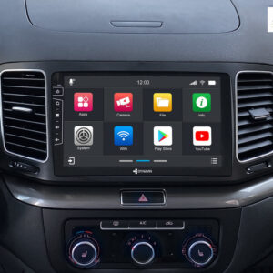 D9-DF56 Premium Android Autoradio für VW Sharan Seat Alhambra mit 4 x 100W Class-D Verstärker, 9 Zoll Display (hochauflösend), Inkl. Head-up-Display, Apple CarPlay und Android Auto – Bild 3