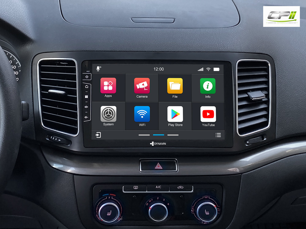 D9-DF56 Premium Android Autoradio für VW Sharan Seat Alhambra mit 4 x 100W Class-D Verstärker, 9 Zoll Display (hochauflösend), Inkl. Head-up-Display, Apple CarPlay und Android Auto – Bild 3