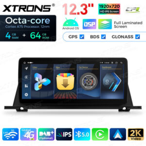 QLB22CIB12FVGT 12,3-Zoll-Octa-Core 4 + 64 GB Globaler 4G LTE-Android-Autoradio-Multimedia-Player mit vollständig laminiertem