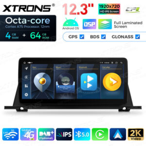 QLB22CIB12FVGT 12,3-Zoll-Octa-Core 4 + 64 GB Globaler 4G LTE-Android-Autoradio-Multimedia-Player mit vollständig laminiertem