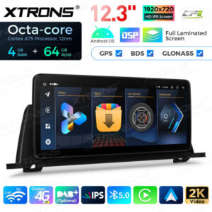 QLB22CIB12FVGT 12,3-Zoll-Octa-Core 4 + 64 GB Globaler 4G LTE-Android-Autoradio-Multimedia-Player mit vollständig laminiertem