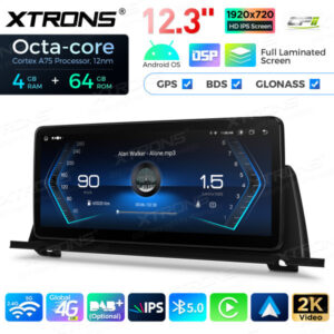 QLB22CIB12FVGT 12,3-Zoll-Octa-Core 4 + 64 GB Globaler 4G LTE-Android-Autoradio-Multimedia-Player mit vollständig laminiertem