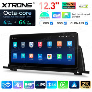 QLB22CIB12FVGT 12,3-Zoll-Octa-Core 4 + 64 GB Globaler 4G LTE-Android-Autoradio-Multimedia-Player mit vollständig laminiertem