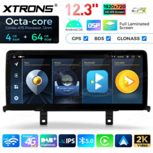 QLB22NB12NER 12,3 Zoll Octa Core 4 + 64 GB Global 4G LTE Android Autoradio Multimedia-Player mit vollständig laminiertem Bildschirm für BMW 1er F20 F21 / 2 Serie F23 Cabrio NBT Lenkrad Rechts