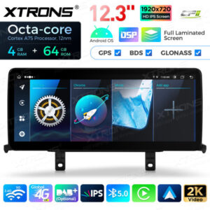 12,3 Zoll Octa Core 4 + 64 GB Global 4G LTE Android Autoradio Multimedia-Player mit vollständig laminiertem Bildschirm für BM