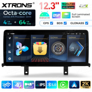 12,3 Zoll Octa Core 4 + 64 GB Global 4G LTE Android Autoradio Multimedia-Player mit vollständig laminiertem Bildschirm für BM