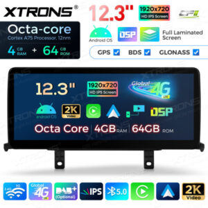 12,3 Zoll Octa Core 4 + 64 GB Global 4G LTE Android Autoradio Multimedia-Player mit vollständig laminiertem Bildschirm für BM