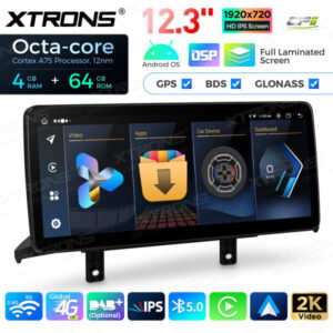 12,3 Zoll Octa Core 4 + 64 GB Global 4G LTE Android Autoradio Multimedia-Player mit vollständig laminiertem Bildschirm für BM