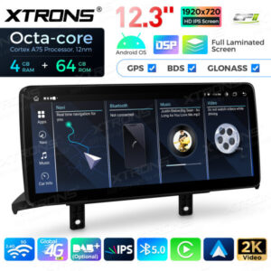 12,3 Zoll Octa Core 4 + 64 GB Global 4G LTE Android Autoradio Multimedia-Player mit vollständig laminiertem Bildschirm für BM