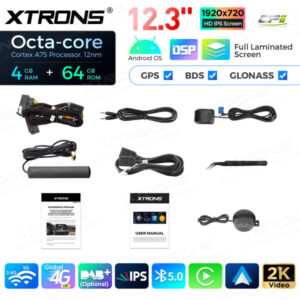 12,3 Zoll Octa Core 4 + 64 GB Global 4G LTE Android Autoradio Multimedia-Player mit vollständig laminiertem Bildschirm für BM