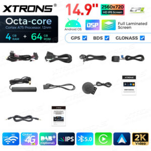 QLB42FVNB 14,9 Zoll Octa Core 4 + 64 GB Global 4G LTE Android Autoradio Multimedia Player mit vollständig laminiertem 2K IPS-
