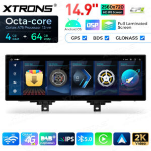QLB42THEVL 14,9 Zoll Octa Core 4 + 64 GB Global 4G LTE Android Autoradio Multimedia-Player mit vollständig laminiertem 2K IPS-Bildschirm für BMW 3er F30 F31 F34 F35 G20 / 4 Serie F32 F33 F36 NBT EVO