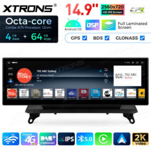QLB42X5CCL 14,9 Zoll Octa Core 4 + 64 GB Global 4G LTE Android Autoradio Multimedia Player mit vollständig laminiertem 2K IPS