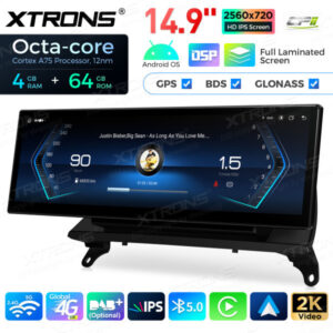 QLB42X5CCL 14,9 Zoll Octa Core 4 + 64 GB Global 4G LTE Android Autoradio Multimedia Player mit vollständig laminiertem 2K IPS