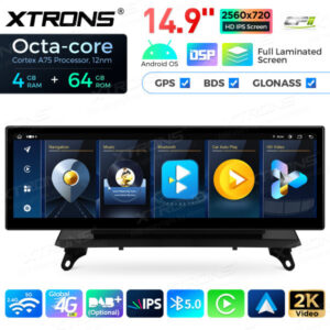 QLB42X5CCL 14,9 Zoll Octa Core 4 + 64 GB Global 4G LTE Android Autoradio Multimedia Player mit vollständig laminiertem 2K IPS-Bildschirm für BMW X5 E70 / X6 E71 CCC