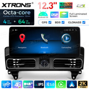 QLM2245M12ML45 12,3 Zoll Octa Core 4 + 64 GB Global 4G LTE Android Autoradio Multimedia Player mit vollständig laminiertem Bildschirm für Mercedes-Benz ML-Klasse W166 / GL-Klasse X166