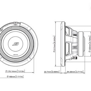Alpine S2-W8D4 S-Series 20 cm (8-Zoll) Subwoofer mit 4 Ohm Doppelschwingspule – S2-W8D4-06 CPII