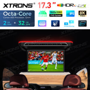 Alternative view of CM171AM 17,3-Zoll-Elektromotor-Octa-Core-Android-Auto-TV-Flip-Down-Monitor mit FHD-Bildschirm