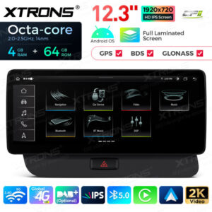 QLA22UCA12Q5L 12,3 Zoll Octa Core 4 + 64 GB Global 4G LTE Android Autoradio Multimedia-Player mit vollständig laminiertem 2K IPS-Bildschirm für Audi Q5 (2009-2017) LHD – Bild 5