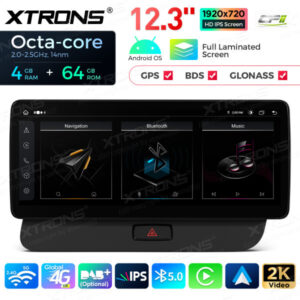 QLA22UCA12Q5R 12,3 Zoll Octa Core 4 + 64 GB Global 4G LTE Android Autoradio Multimedia Player mit vollständig laminiertem 2K IPS-Bildschirm für Audi Q5 (2009-2017) RHD Lenkrad Rechts