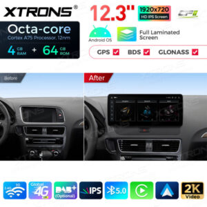 QLA22UHA12Q5L 12,3 Zoll Octa Core 4 + 64 GB Global 4G LTE Android Autoradio Multimedia-Player mit vollständig laminiertem 2K IPS-Bildschirm für Audi Q5 (2009-2017) LHD – Bild 4
