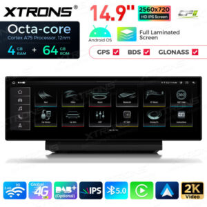 QLA42A6NL 14,9 Zoll Octa Core 4 + 64 GB Global 4G LTE Android Autoradio Multimedia-Player mit vollständig laminiertem 2K IPS-