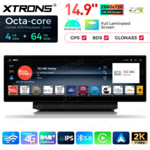 QLA42A6NL 14,9 Zoll Octa Core 4 + 64 GB Global 4G LTE Android Autoradio Multimedia-Player mit vollständig laminiertem 2K IPS-