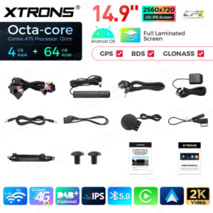 QLA42A6NL 14,9 Zoll Octa Core 4 + 64 GB Global 4G LTE Android Autoradio Multimedia-Player mit vollständig laminiertem 2K IPS-