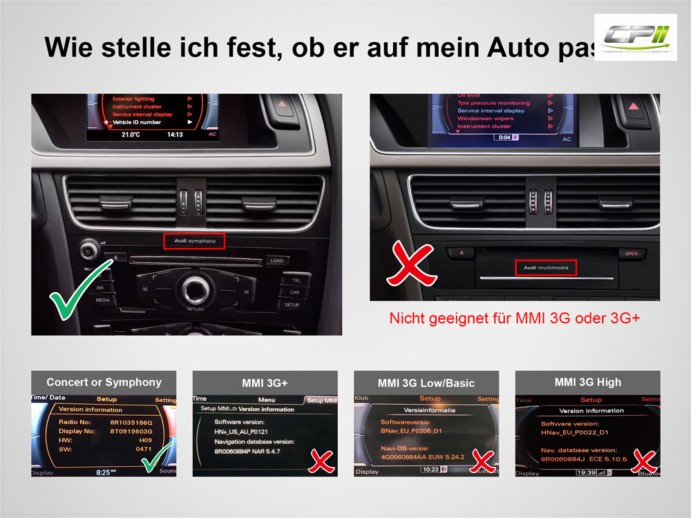 Android Autoradio für Audi A4 A5 Q5 mit 6,5 Zoll Display (hochauflösend), Inkl. Head-up-Display, Apple CarPlay und Android Auto – Bild 2