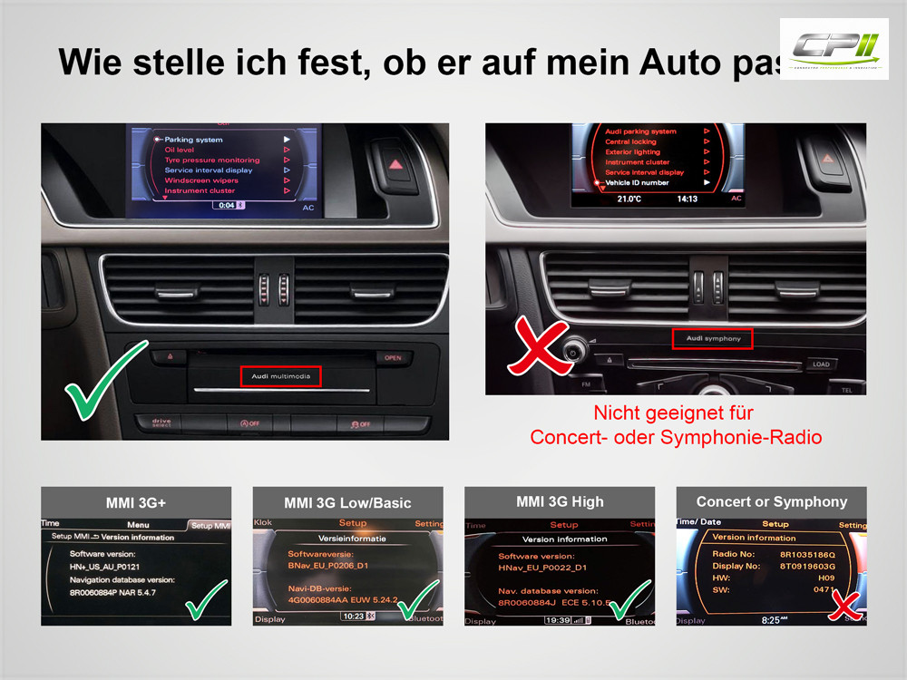 Android Autoradio für Audi A4 A5 Q5 mit 7 Zoll Display (hochauflösend), Inkl. Head-up-Display, Apple CarPlay und Android Auto 64GB – Bild 2