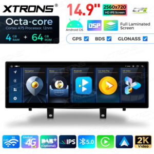 QLB42X5NB 14,9 Zoll Octa Core 4 + 64 GB Global 4G LTE Android Auto für BMW X5 F15 / X6 F16 (2014-2017) Stereo Multimedia Player mit vollständig laminiertem 2K IPS-Bildschirm NBT-System